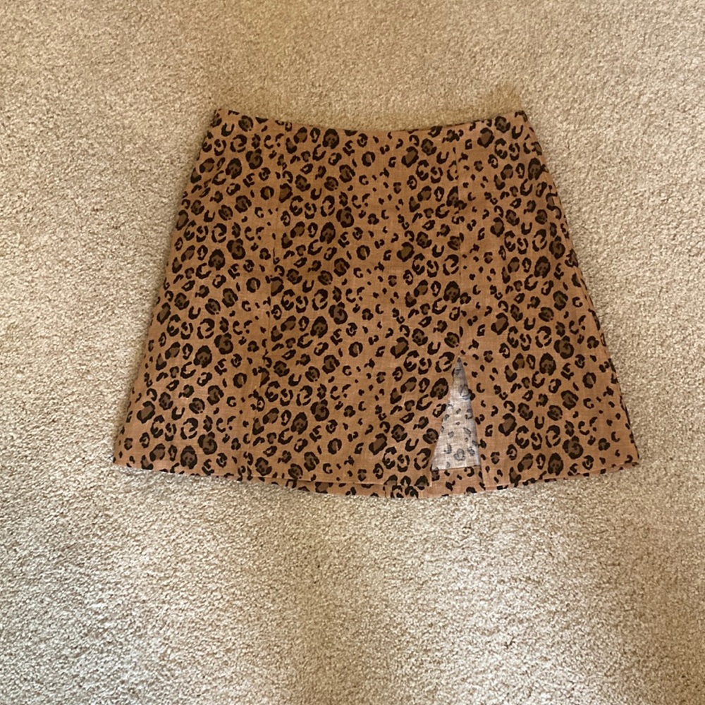 Reformation Leopard skirt